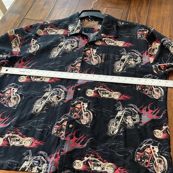 Clearwater Outfitters Motorcycle Hot Wheels Biker Button Down Shirt Size XL - Picture 8 of 14